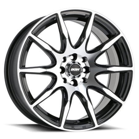 16X7 BGW 5X100/114.3 35 RATCHET GLOSS BLACK W MACHINED FACE