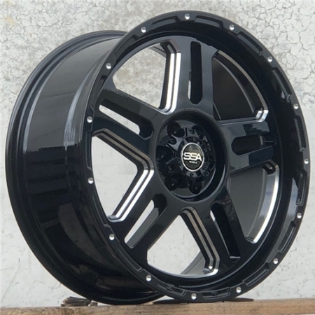 20X9 SSA 6X114.3 35 66.1 X-CLASS GLOSS BLACK/MILLING SPOKE